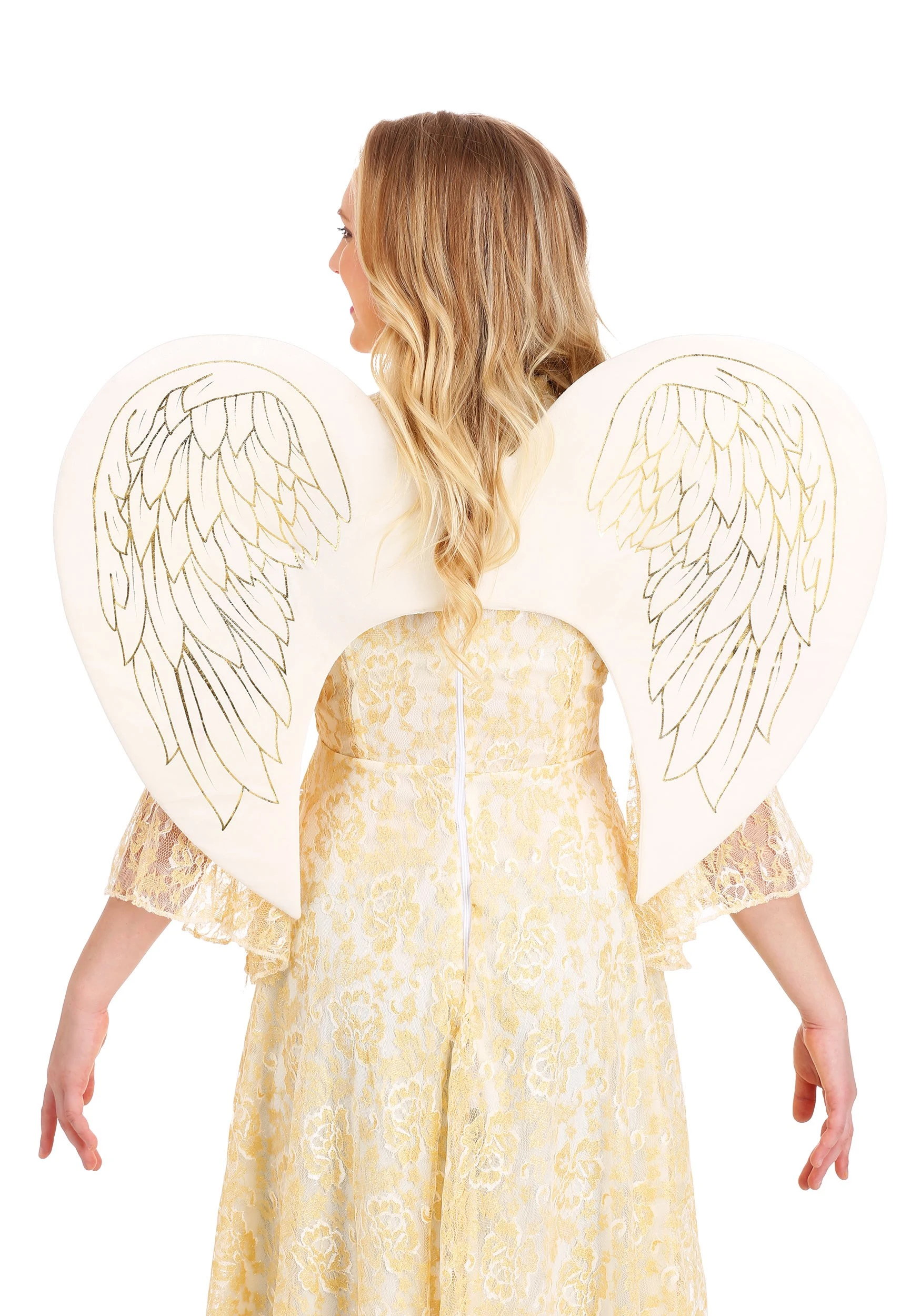 Fun Costumes Adult Gold Print Angel Wings 1 Fun Costumes Adult Gold Print Angel Wings