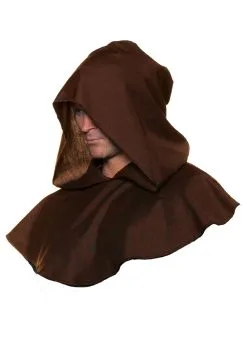 Underwraps Brown Monk Hood For Adults