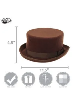 Elope Brown John Bull Top Costume Hat -Fun Costumes Store brown john bull hat alt 5