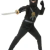 Charades Child Black Ninja Master Costume