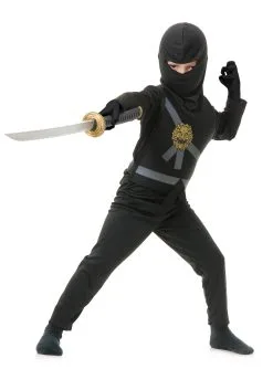 Charades Child Black Ninja Master Costume