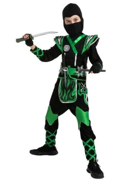 Joyin Green Ninja Costume For Kids -Fun Costumes Store child green ninja costume alt 2