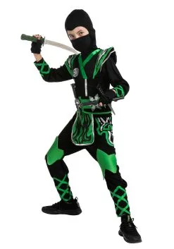 Joyin Green Ninja Costume For Kids -Fun Costumes Store child green ninja costume alt 3