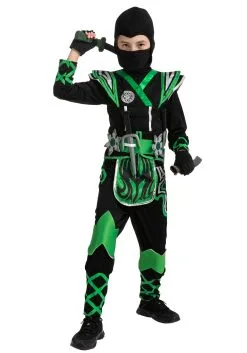 Joyin Green Ninja Costume For Kids -Fun Costumes Store child green ninja costume alt 4