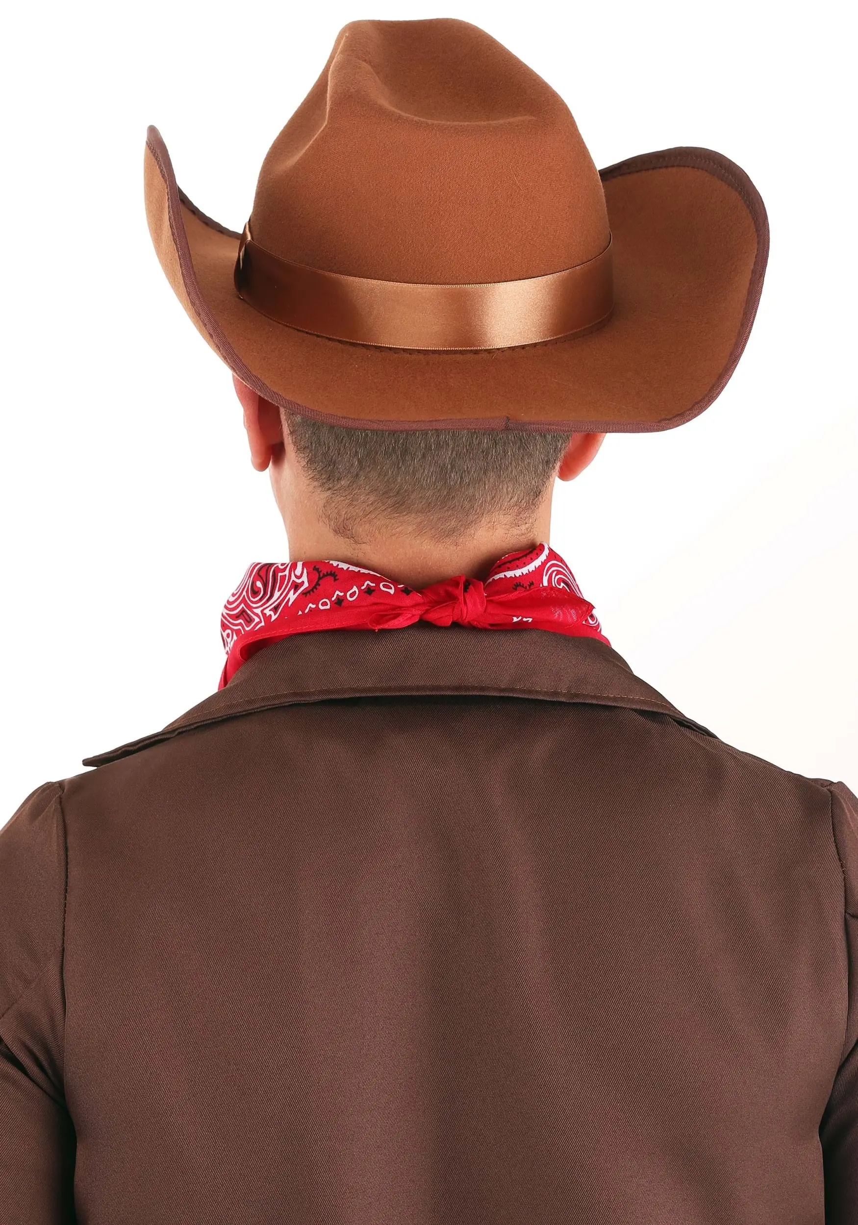 Elope Brown Western Outlaw Vigilante Cowboy Costume Hat 2 Elope Brown Western Outlaw Vigilante Cowboy Costume Hat - Image 2
