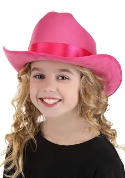 Elope Pink Cowboy Costume Hat For Girls 6 Elope Pink Cowboy Costume Hat For Girls -Fun Costumes Store kids pink cowboy hat alt 2