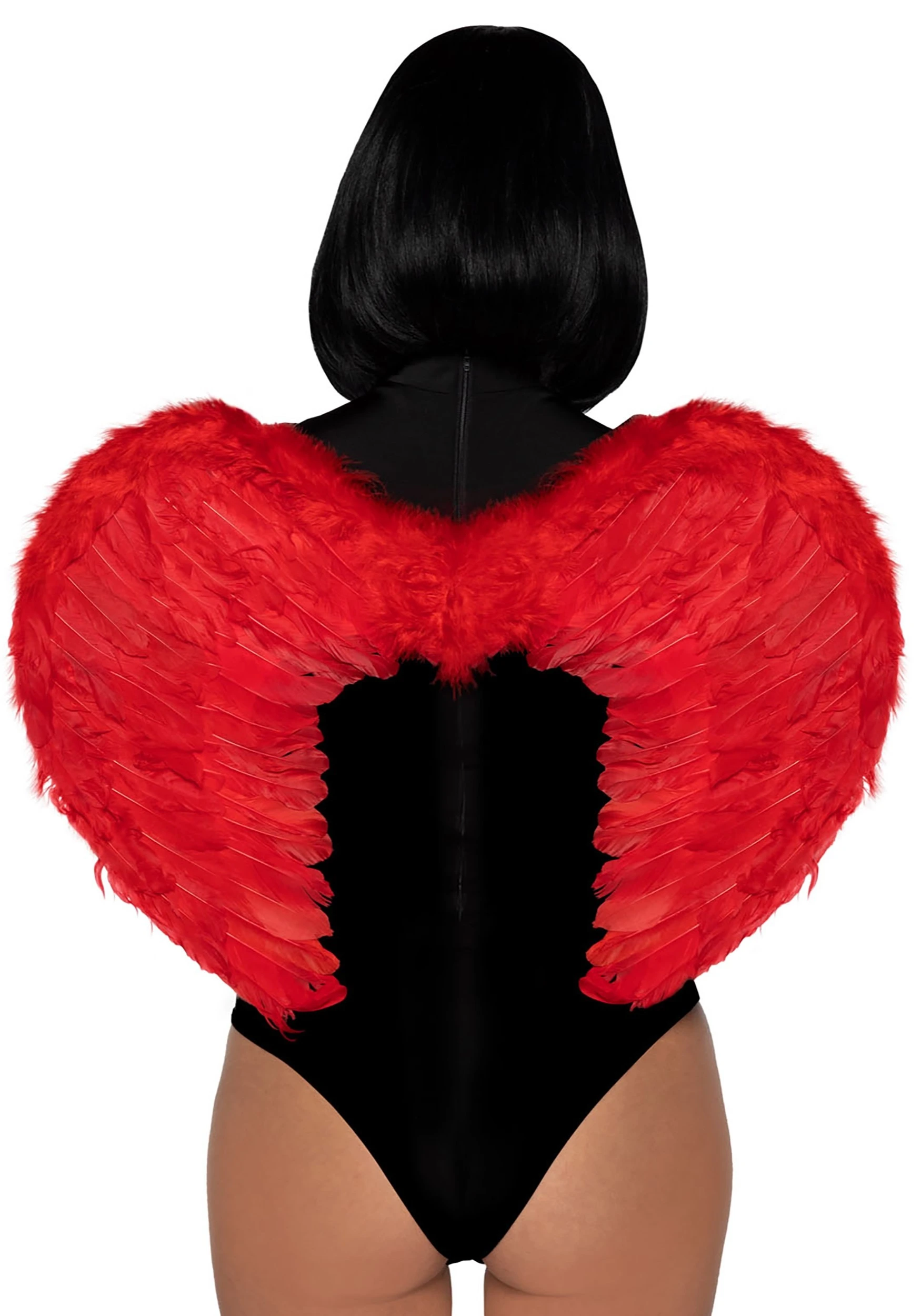 LEG AVENUE Red Marabou Trimmed Feather Wings 2 LEG AVENUE Red Marabou Trimmed Feather Wings - Image 2
