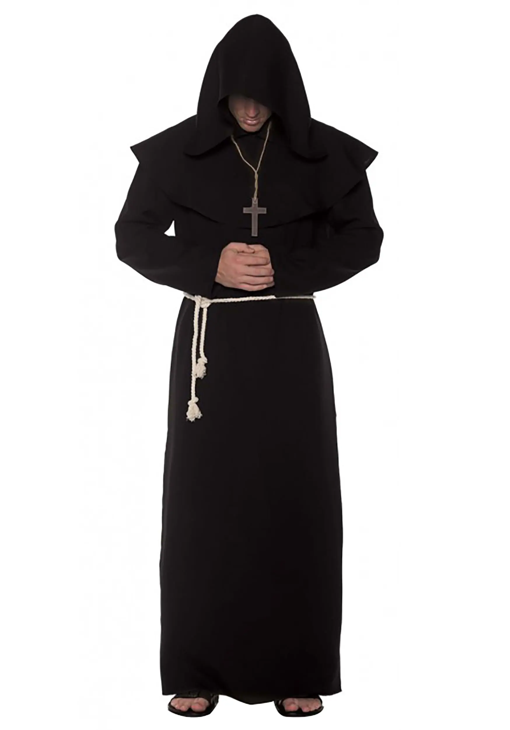 Underwraps Plus Size Monk Black Robe Costume For Men 1 Underwraps Plus Size Monk Black Robe Costume For Men