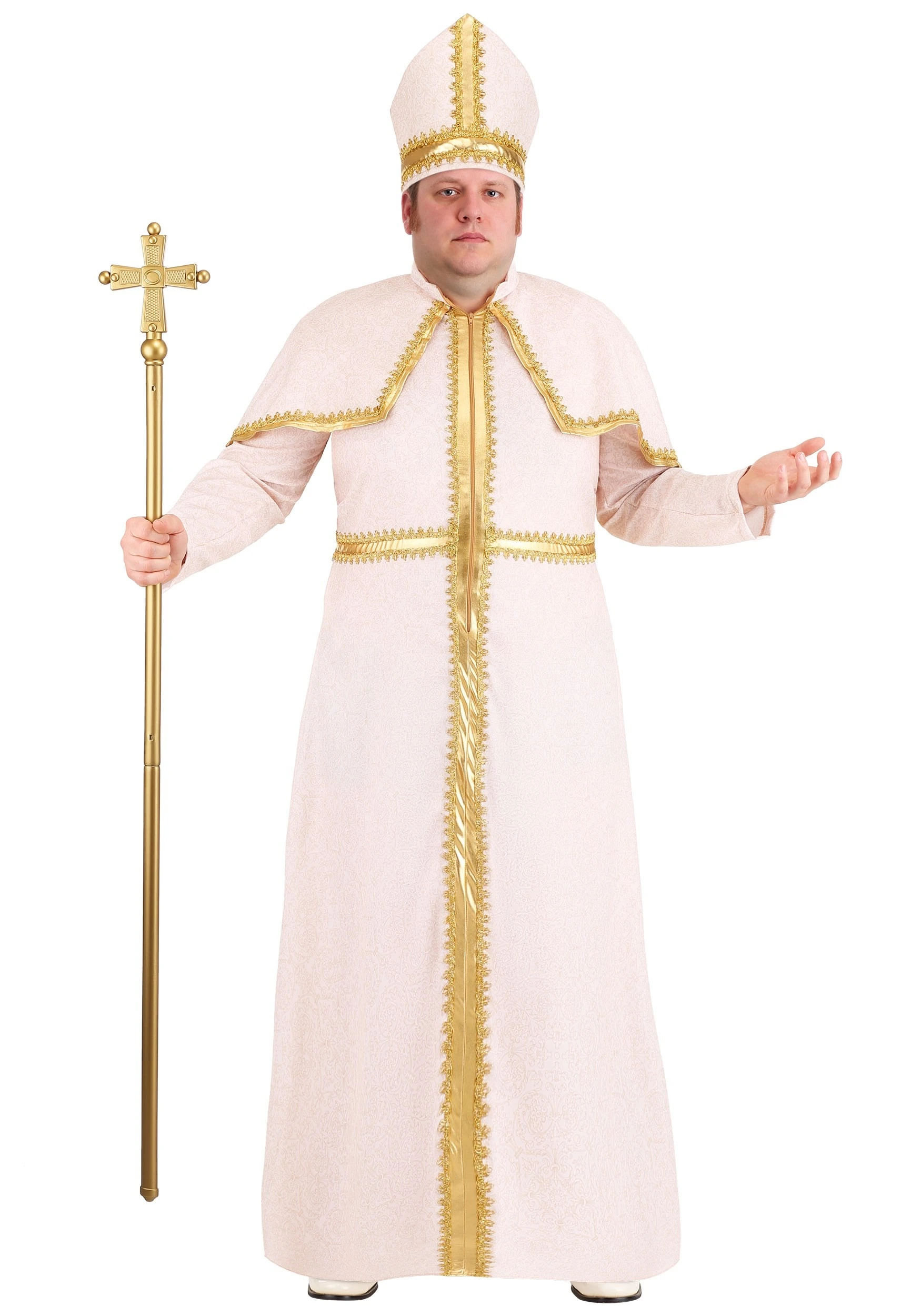 Fun Costumes Plus Size Pious Pope Costume For Men 1 Fun Costumes Plus Size Pious Pope Costume For Men