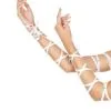 MUSIC LEGS White Rhinestone Arm Wraps For Women