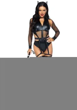 LEG AVENUE Criminal Kitty Women's Sexy Costume -Fun Costumes Store sexy criminal kitty womens costume alt 2