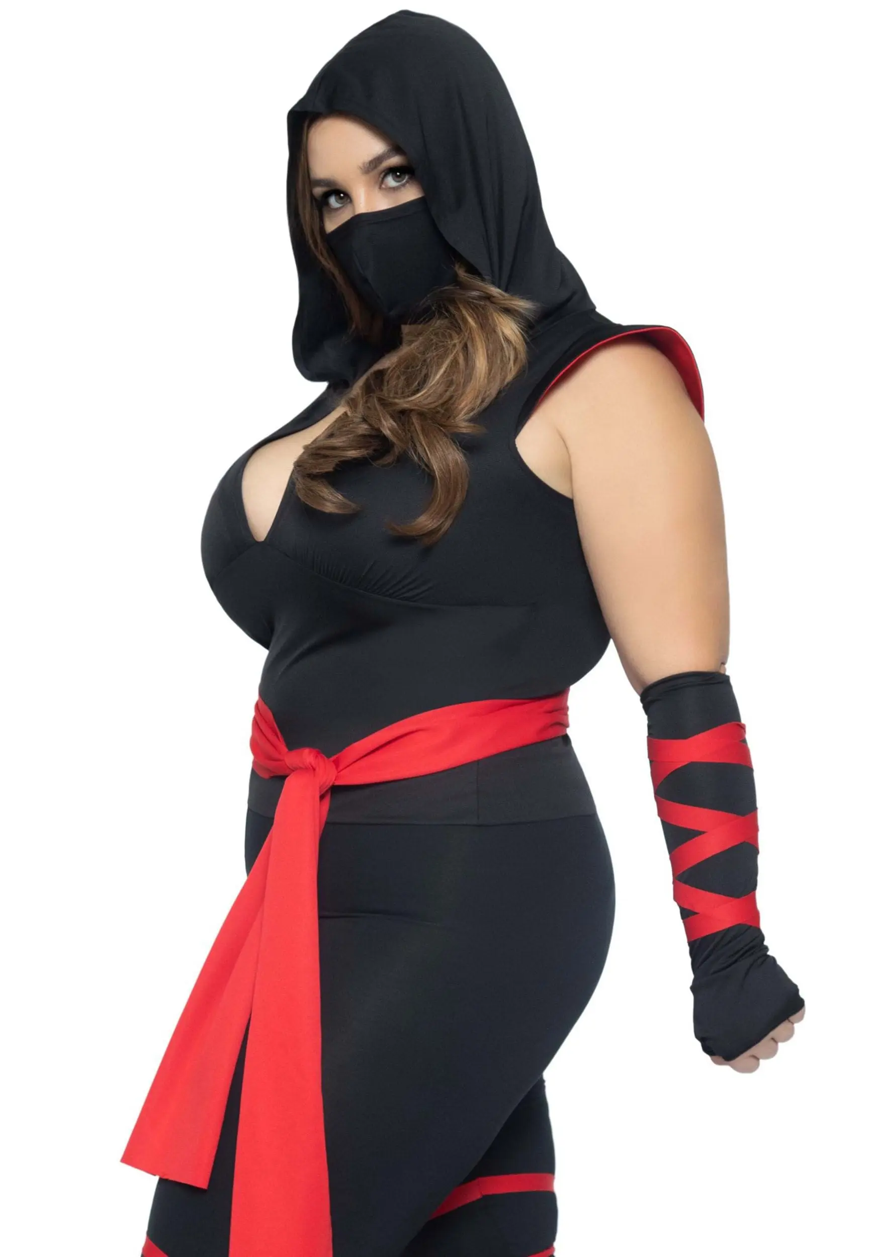 LEG AVENUE Deadly Ninja Women's Sexy Plus Size Costume 4 LEG AVENUE Deadly Ninja Women's Sexy Plus Size Costume - Image 4