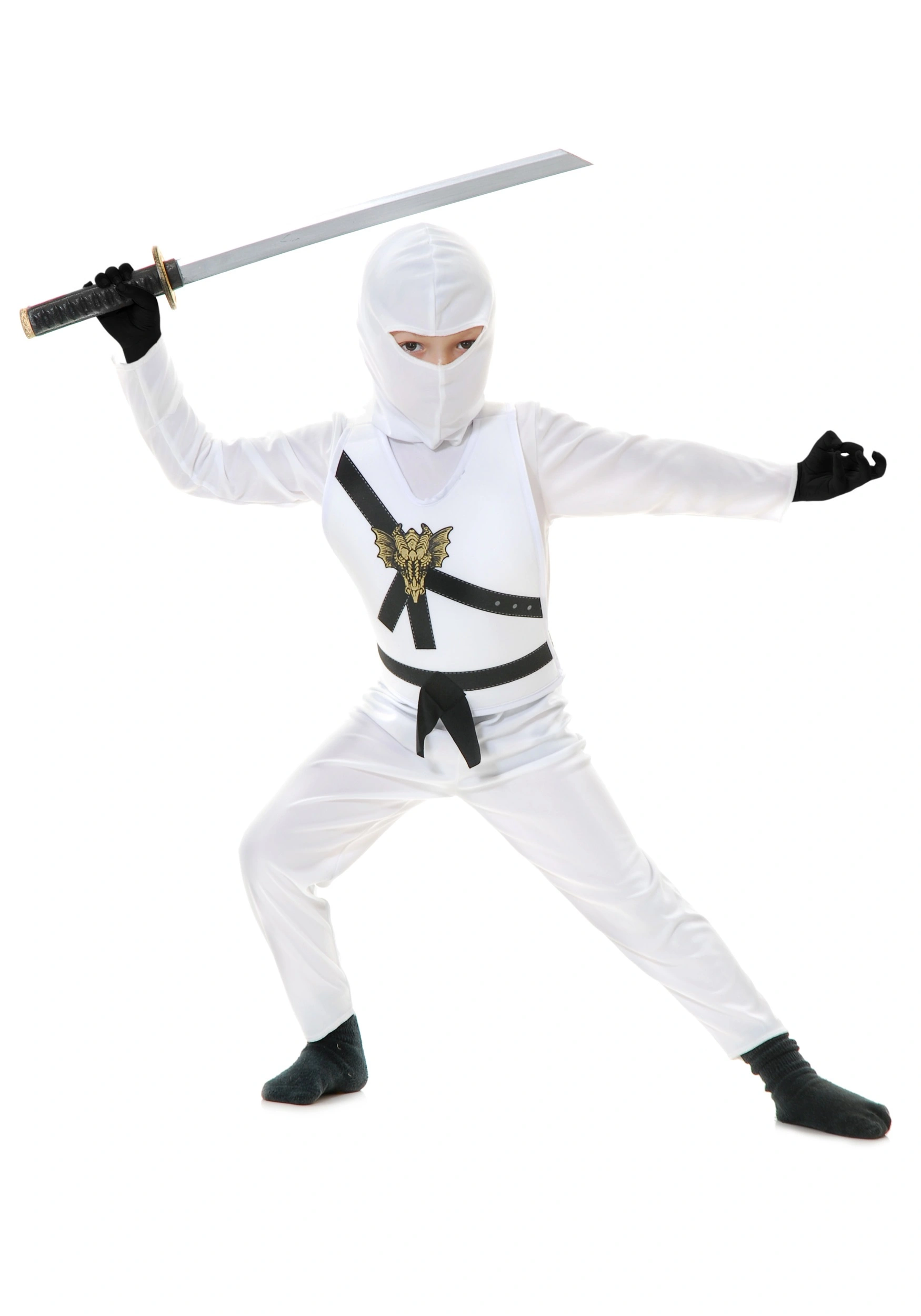 Charades White Child Ninja Costume 1 Charades White Child Ninja Costume