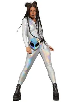 Smiffys Holographic Catsuit For Women
