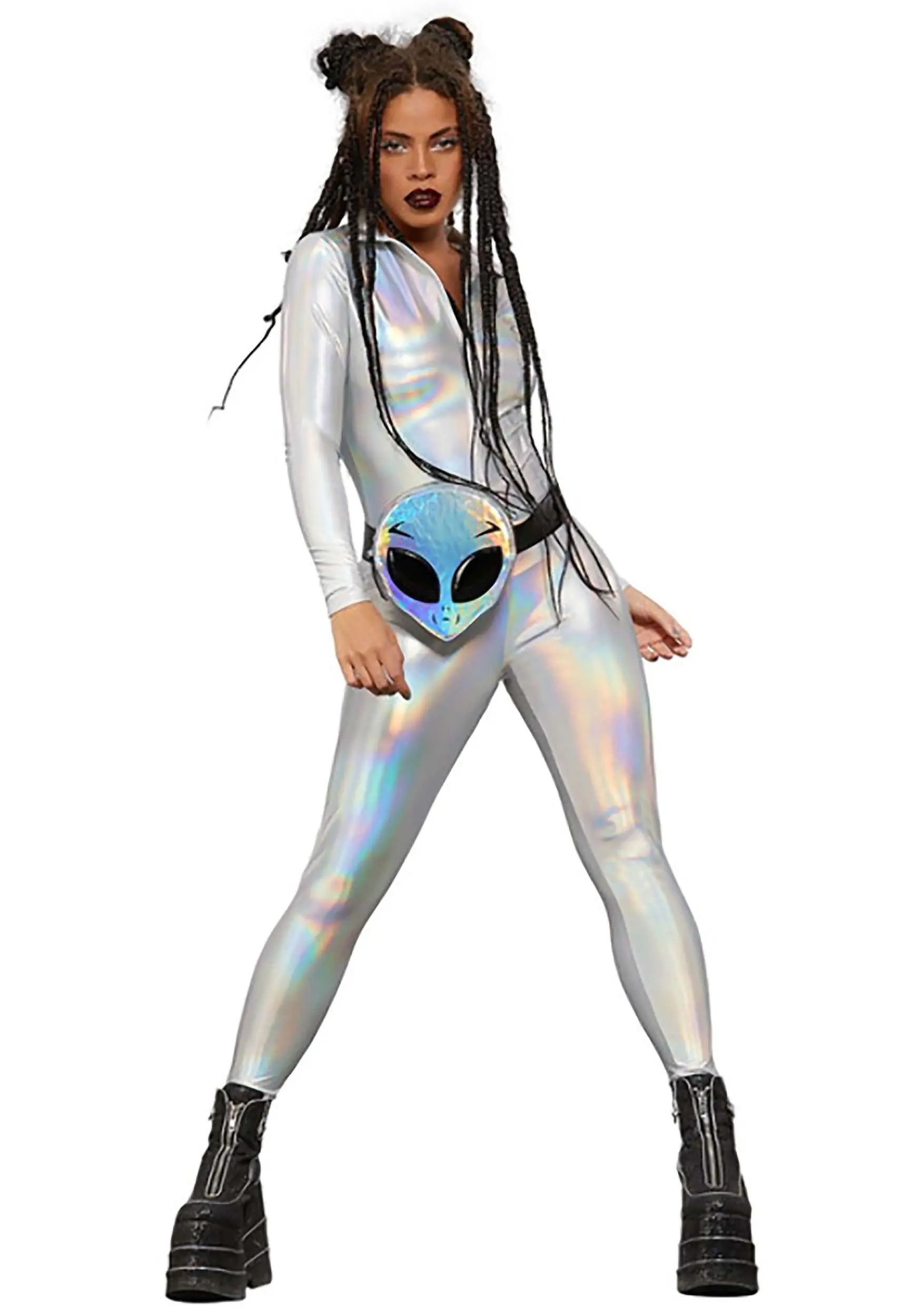 Smiffys Holographic Catsuit For Women 1 Smiffys Holographic Catsuit For Women