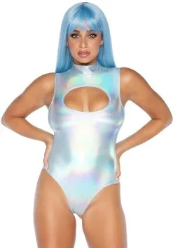 LEG AVENUE Women's Holographic Keyhole Bodysuit Costume