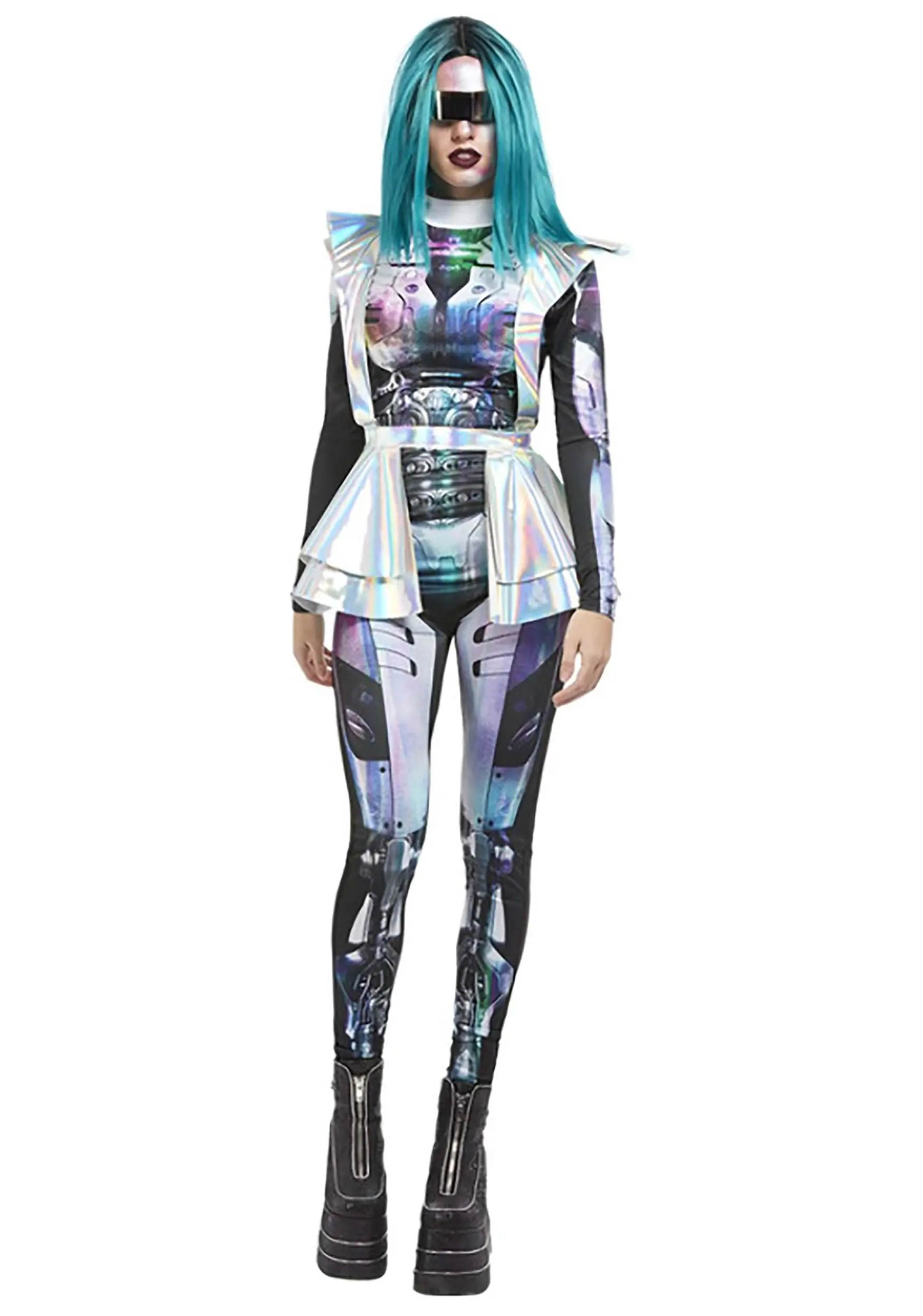 Smiffys Metallic Cyber Alien Costume For Women 1 Smiffys Metallic Cyber Alien Costume For Women