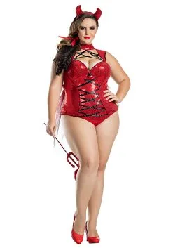 Party King Women's Plus Size Pentagram Devil Costume