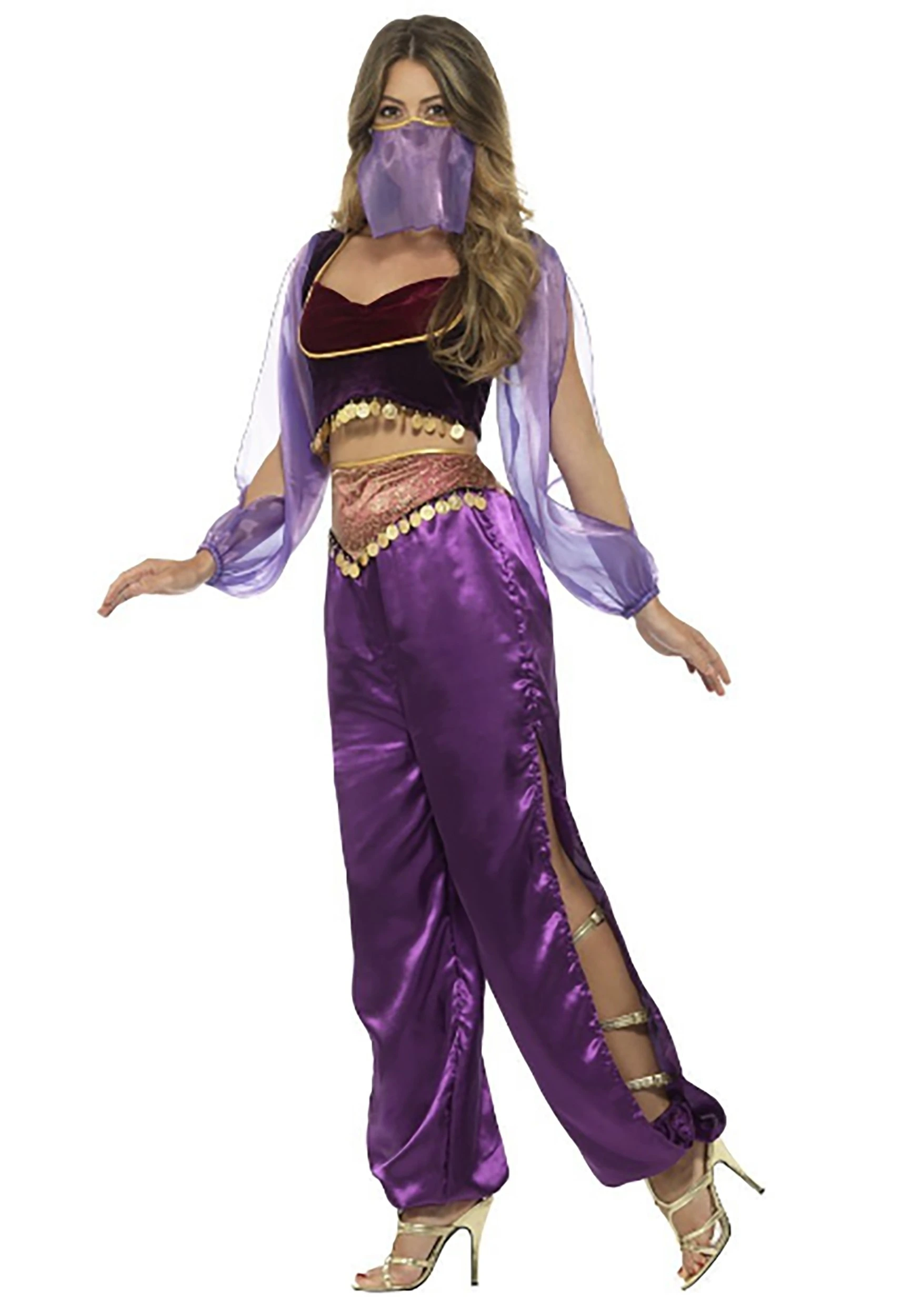 Smiffys Purple Belly Dancer Women's Costume 3 Smiffys Purple Belly Dancer Women's Costume - Image 3