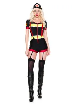 MUSIC LEGS Women's Sexy Fire Captain Costume